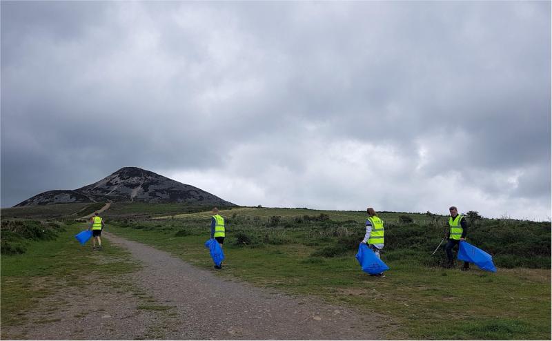 Ecotrail Wicklow and Pure Project cleaning up at the foothills of the Sugarloaf in Wicklow